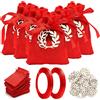 NAEBRO 24pz Sacchetti Rossi Confetti per Cerimonia Laurea 10x8cm 24pz Corona Alloro