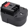 Tecmana 12V 4,8Ah Batteria per Black+Decker 12V A12 HPB12 A1712 A12E A12-XJ A12E