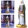 Statua religiosa vintage in gesso di Sant'Anna con bambino Vergine Maria