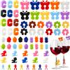 Creszzle Set di 70 segna bicchiere in silicone colorati - segnabicchieri per calici riuti