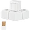 Relaxdays Set di 4 Rialzi per Mobili, Aumento in Altezza di 8,5 cm per Tavoli, Sedie, HxLxP: 10 x 11,5 x 11,5 cm, Bianco