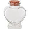 QUUPYSTORE Bottiglia di vetro a forma di cuore con tappo in sughero bottiglie di vetro d