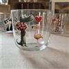 bicchiere o porta vaso fiori in vetro trasparente cocco e Pink amore love animal