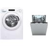 Candy CSWS 4962DWE/1-S Lavasciuga 9+6 Kg, 1400 giri, Vapore, Partenza Ritardata & Brava CDIH 1L949 Lavastoviglie Slim da Incasso, 9 Coperti, 5 Programmi, Partenza Ritardata
