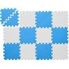Relaxdays Tappeto Gioco Bambini, Puzzle 12 Tasselli, H x L: 114 x 86 cm, Tappetino per Gattonare, Kids Mat, Blu Bianco, Gommapiuma