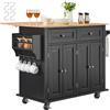 Uimoso Carrello da cucina mobile con cassetto, ripiani e ruote, colore nero