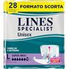 Lines Specialist Unisex Pannoloni a Mutandina Super Maxi, per Incontinenza Donna e Uomo, Asciutto Lampo e Ottima vestibilità, Zero Odore, Taglia L, 2 Confezioni da 14 Unità