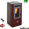 AMG Spa Stufa a pellet Italfuoco Acciaio potenza 10Kw 230 m³ bordeaux con telecomando -