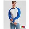 Fruit of the Loom MAGLIA T-shirt Baseball TG M maniche lunghe100% cotone Fruit of the Loom