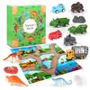 OKYUK Calendario avvento 2025, Calendario dell'Avvento dei Dinosauri per Bambini - 24 Giorni di Sorprese con Mappa, Dinosauri, Uova e Veicoli, Giocattoli Educativi per bambini a partire dai 4 anni in su