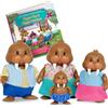 Li'l Woodzeez Famiglia di trichechi Tuskaroo, 4 figurine con libro | Include 4 figurine di trichechi e 1 libro di storie; teste mobili e abiti intercambiabili, Famiglia dei trichechi; 3+ anni