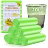Carehabi Sacchetti della spazzatura biologici, 10 l, 120 pezzi, sacchetti biologici, resistenti agli strappi e impermeabili, per cucina, cucina, ufficio, soggiorno (W45 x 50 cm, verde)
