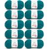 120 Gründl Lana Shetland - filato spesso per uncinetto e maglia - lana invernale - morbida e calda - 80% poliacrilico, 20% lana - 10 gomitoli da 100 g / 170 m - misura ferri 7-8 -petrolio
