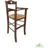 SEDIOLONE SEGGIOLONE BAMBINO LEGNO MASSELLO PAGLIA RISTORANTE 38x42xH88 CM