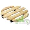 SOTTOVASO CON RUOTE 35X35X10CM LEGNO ABETE MASSELLO PEDANA CARRELLO ROTONDO