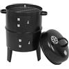 Topteng Detachable 3-in-1 Vertical Charcoal Smoker Portable BBQ Smoker Grill DE