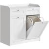 VASAGLE Mobile Portabiancheria per Bagno, Mobiletto Bagno con 2 Cassetti