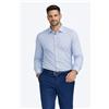 brera Camicia da uomo manica lunga slim fit m xl Camicie in di cotone fantasia celeste