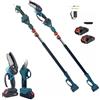 MINI KIT POTATURA MINI MOTOSEGA 6" + FORBICE CESOIA A BATTERIA CON ASTA TELESCOPICA