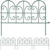 Relaxdays Recinzione per Aiuole, Set da 4 Pannelli per Cortile e Giardino, Bordure in Acciaio, HxL: 28 x 38,5 cm, Verde