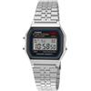 Casio Unisex Vintage A159W-N1DF Quadrante Digitale Nero Acciaio Inox Argento