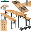 tectake® Set 3 pezzi da Birreria Tavolo e Panche Montaggio Rapido Mobili da