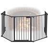 Relaxdays Cancelletto per Cani & Bambini, Set da 5 Parti Barriera Protettiva per la Stufa & Il Caminetto, H: 75 cm, Nero