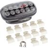 BaBylissPRO BaByliss BAB3025E PRO Bigodini Termici in Ceramica Jumbo, 12 Pezzi