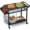 RBFGYIOP Carrello Griglia Esterno Tavolo Con Supporto Forno Pizza Con Ruote