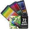 Zenacolor 72 Matite Colorate con scatola in metallo 72 Colori a Matita per