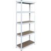 Relaxdays Scaffale portante a Incastro, 5 Ripiani, 180x60x30cm, 875kg, Cantina/Garage, Bianco/Marrone