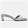 Sabot Donna Tacco 5 cm Tessuto Tweed Punta Aperta Mule Eleganti CF53840