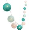 LUMI JARDIN Lumisky/Lumijardin - Ghirlanda luminosa a energia solare, 10 lampadine a LED, luce bianca calda, 3,80 m, colore: bianco caldo