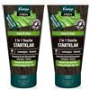Kneipp MEN 2 in 1 - Doccia da uomo, taglia da viaggio, gel doccia tonificante per pelle e capelli, fragranza agrumata, vegana, senza microplastica, 50 ml (Confezione da 2)