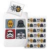 Disney Home Star Wars, set di biancheria da letto double-face, 135 x 200 cm, federa 80 x 80 cm, super morbida, 100% cotone, 2 pezzi, biancheria da letto Star Wars, morbida e piacevole sulla pelle