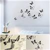 Ambiance Sticker Ambiance-Live 18 Adesivi Farfalle 3D Nero e Bianco