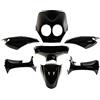 one by camamoto kit set carene complete plastiche compatibile con (cod 77366739 complete 7 pezzi colore nero lucido compatibile con mbk nitro - yamaha aerox anno 1997 fino a 2012)