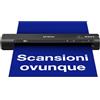 Epson WorkForce ES-60W Scanner Portatile Compatto, Wireless Wi-Fi Direct USB, pannello LCD, Scansione 600dpi, Alimentazione Automatica, Scansione 8,5 ppm, JPEG, PDF, TIFF Supportati, Software Incluso