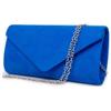 Emila Pochette elegante blu royal cerimonia donna scamosciata borsa piccola borsetta