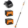 STIHL Potatore HTA 50 280 cm Set 2 Batteria AK 20 e Caricatore AL 10 con Omaggio