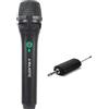 Majestic MIC 601W - Microfono Wireless UHF con ricevitore ricaricabile, nero