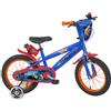 BricoShop24 Bicicletta per Bambini 14" Hot Wheels Blu Rotelle Removibili Acciaio