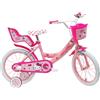 BricoShop24 Bicicletta per Bambini 16" Hello Kitty Rosa Rotelle Removibili Acciaio