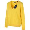 Gant Light Cotone V Neck Pullover Donna M Mimose Giallo Maglia Logo Davanti