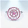 Senza marchio Anello di fidanzamento con pietre preziose zaffiro rosa Ceylon certificato na...