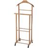 Stand Indossatore Doppio in Legno porta abiti giacca vestito con ruote da camera
