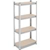 Relaxdays Scaffale Alta Portata in Acciaio Zincato, HLP: 138x60x30 cm, Carico 200 kg, per Garage e Cantina, Argentato