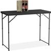 Relaxdays Tavolo da Campeggio Pieghevole, HLP: 74x120x60 cm, in Plastica, Regolabile in Altezza, 6 Persone, Nero