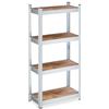 Relaxdays Scaffale Carichi Pesanti, HLP: 120x60x30 cm, 4 Ripiani Alta Portata 700 kg, Garage, Acciaio Zincato, Marrone