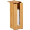 Relaxdays Portarotoli Carta Igienica, Contenitore Porta 4 Rotoli di Riserva, 40,5x15x15 cm, Piantana in bambù, Naturale
